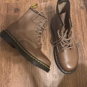 Dr. Martens Black and Brown Leather Boots